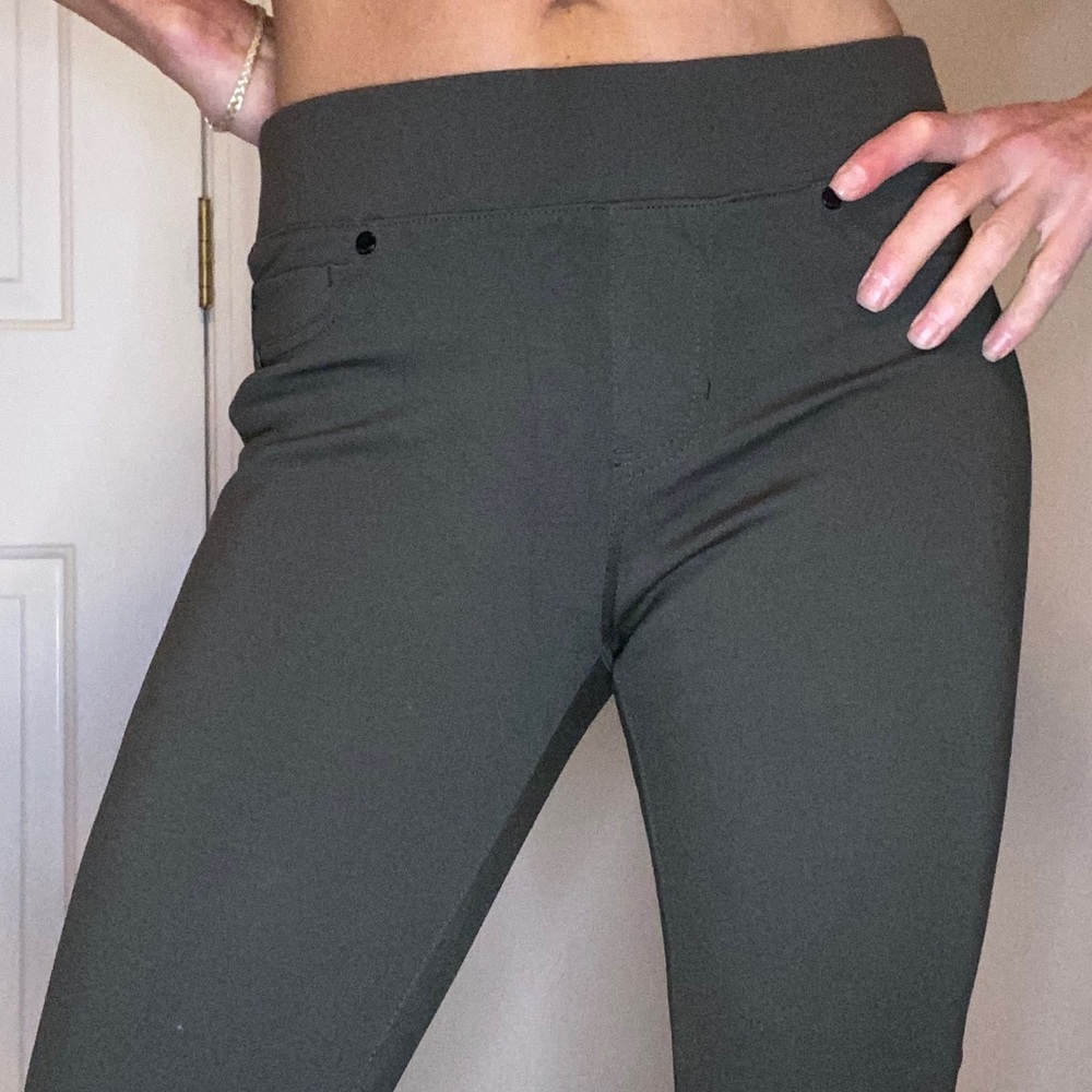 Liverpool Olive Green Leggings Size 4/27 - Picture 5 of 11